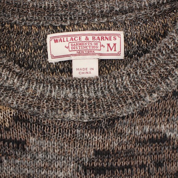 Wallace & Barnes sweater mens medium Camo Print Knit Linen Blend crew neck - Picture 3 of 9